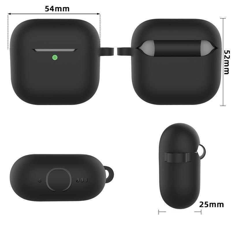 AirPods-Etui mit Schlüsselanhänger und Zubehör Black AirPods 4 Flach