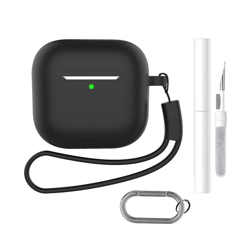 AirPods-Etui mit Schlüsselanhänger und Zubehör Black AirPods 4 Flach