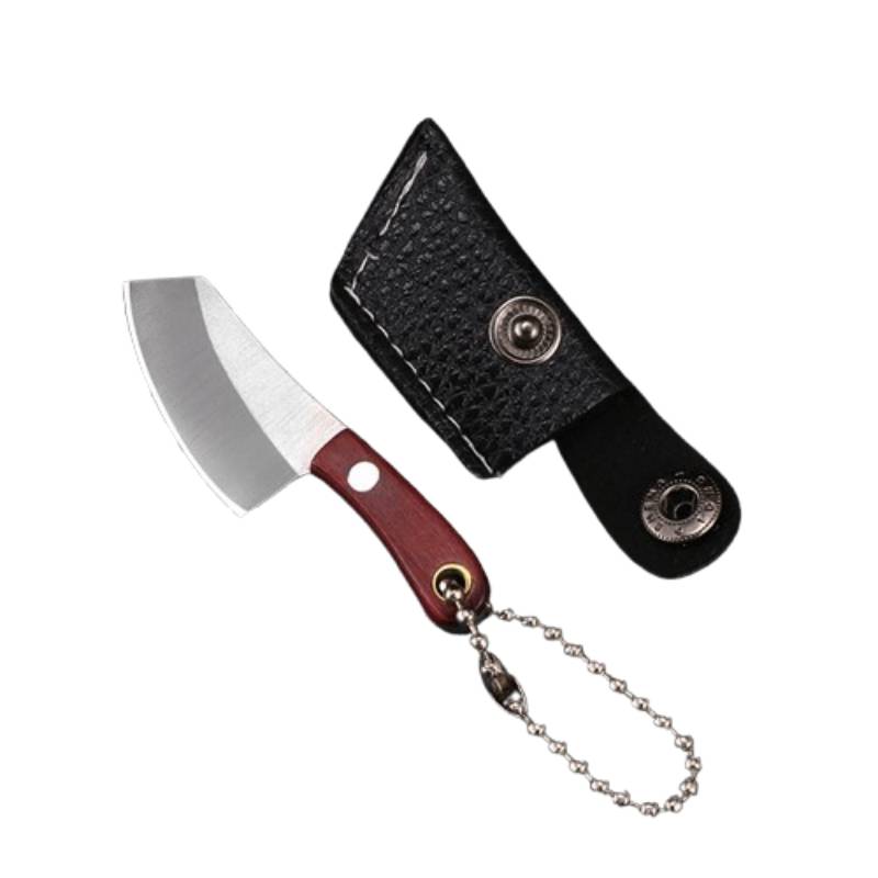 Mini-Schlüsselanhängermesser, Taschenmesser aus Edelstahl mit Scheide