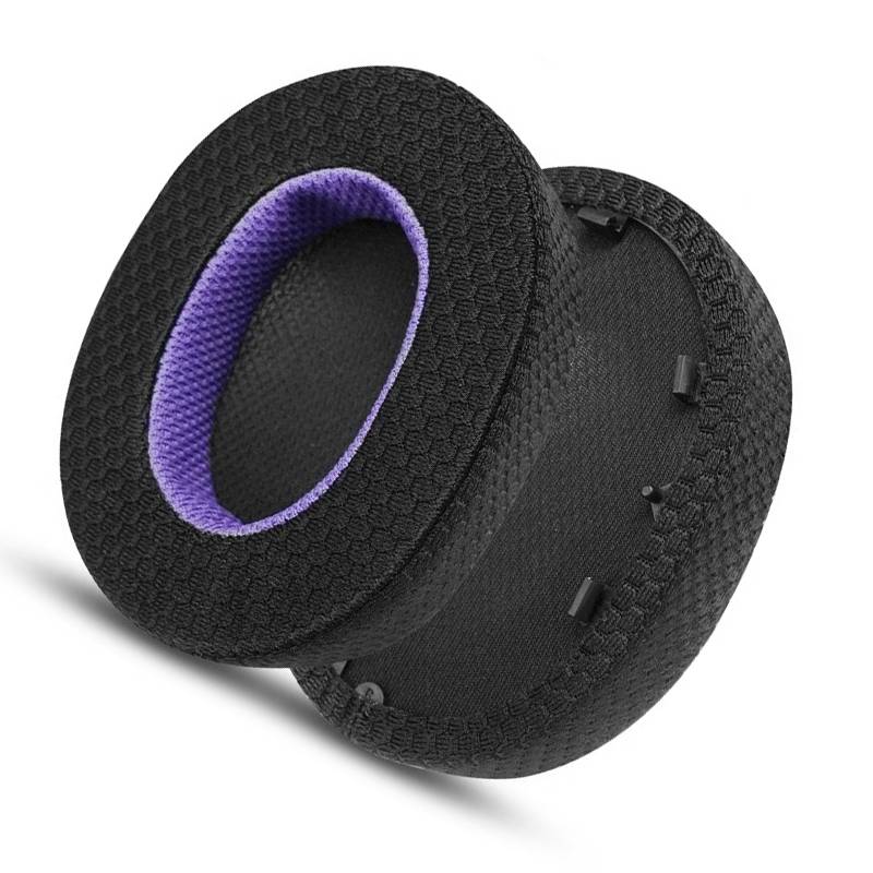 Ersatz-Ohrpolster für Sony WH-1000XM5 Kopfhörer - Schwarz/Lila Mesh