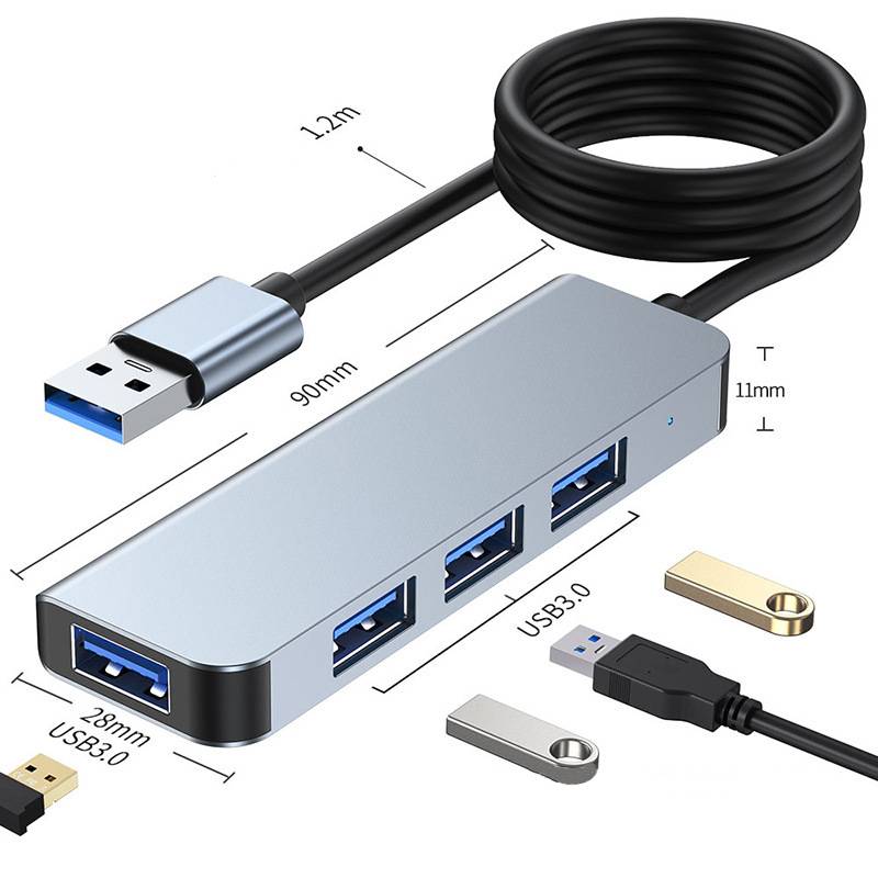 Hochgeschwindigkeits-USB-3.0-Hub mit 4 Anschlüssen - Schlank und effizient