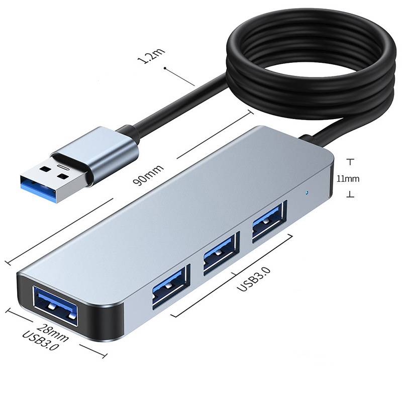 Hochgeschwindigkeits-USB-3.0-Hub mit 4 Anschlüssen - Schlank und effizient