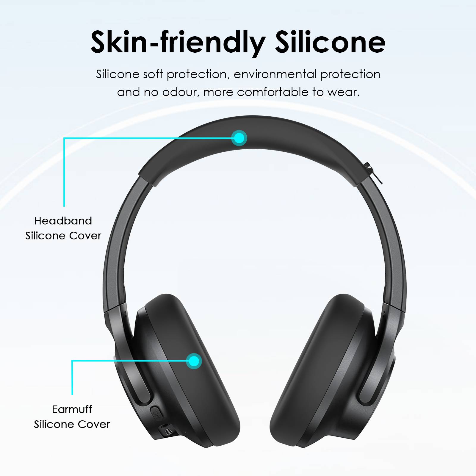 Ersatz-Ohrpolster für Anker Soundcore Q20I Kopfhörer Black