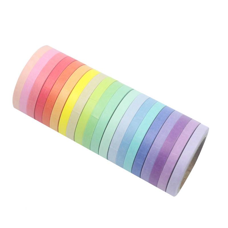 20 Rollen Washi Tape Set Dekoratives farbiges Papierband 5 mm