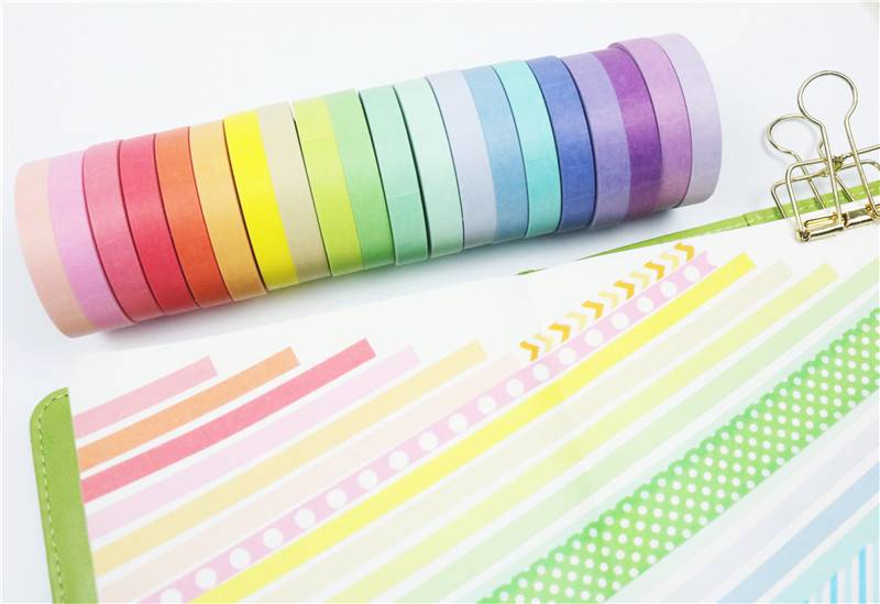 20 Rollen Washi Tape Set Dekoratives farbiges Papierband 5 mm
