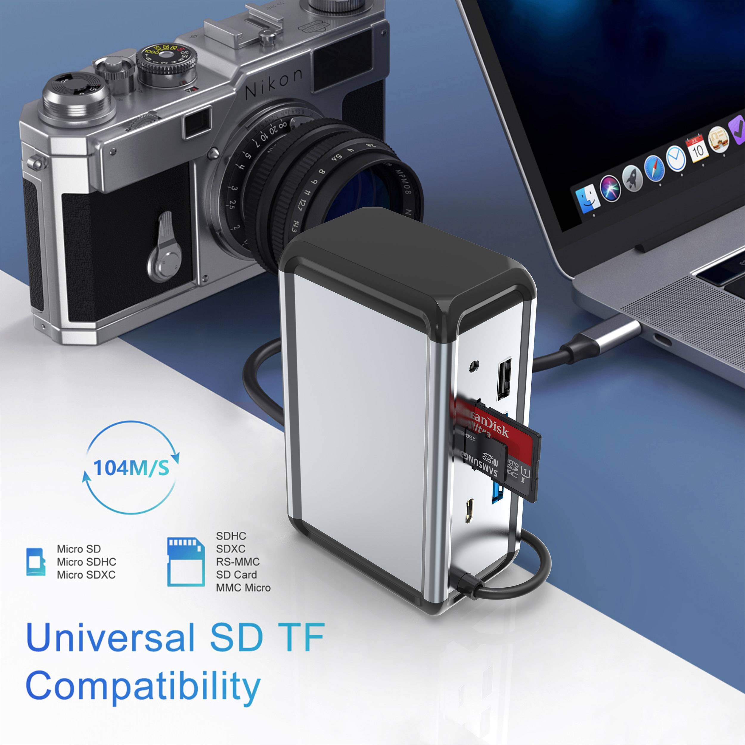 12-in-1 USB-C Hub Adapter mit HDMI, VGA, Ethernet und mehr