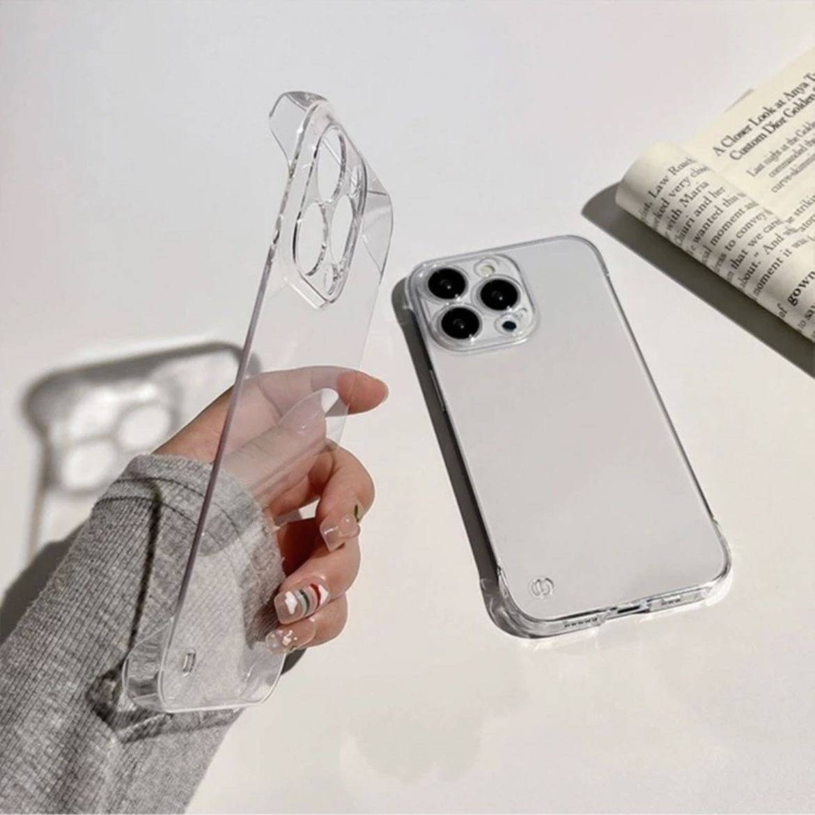 Ultradünne durchsichtige Hülle für iPhone 16 Pro Max, schlanke, stoßfeste Schutzhülle