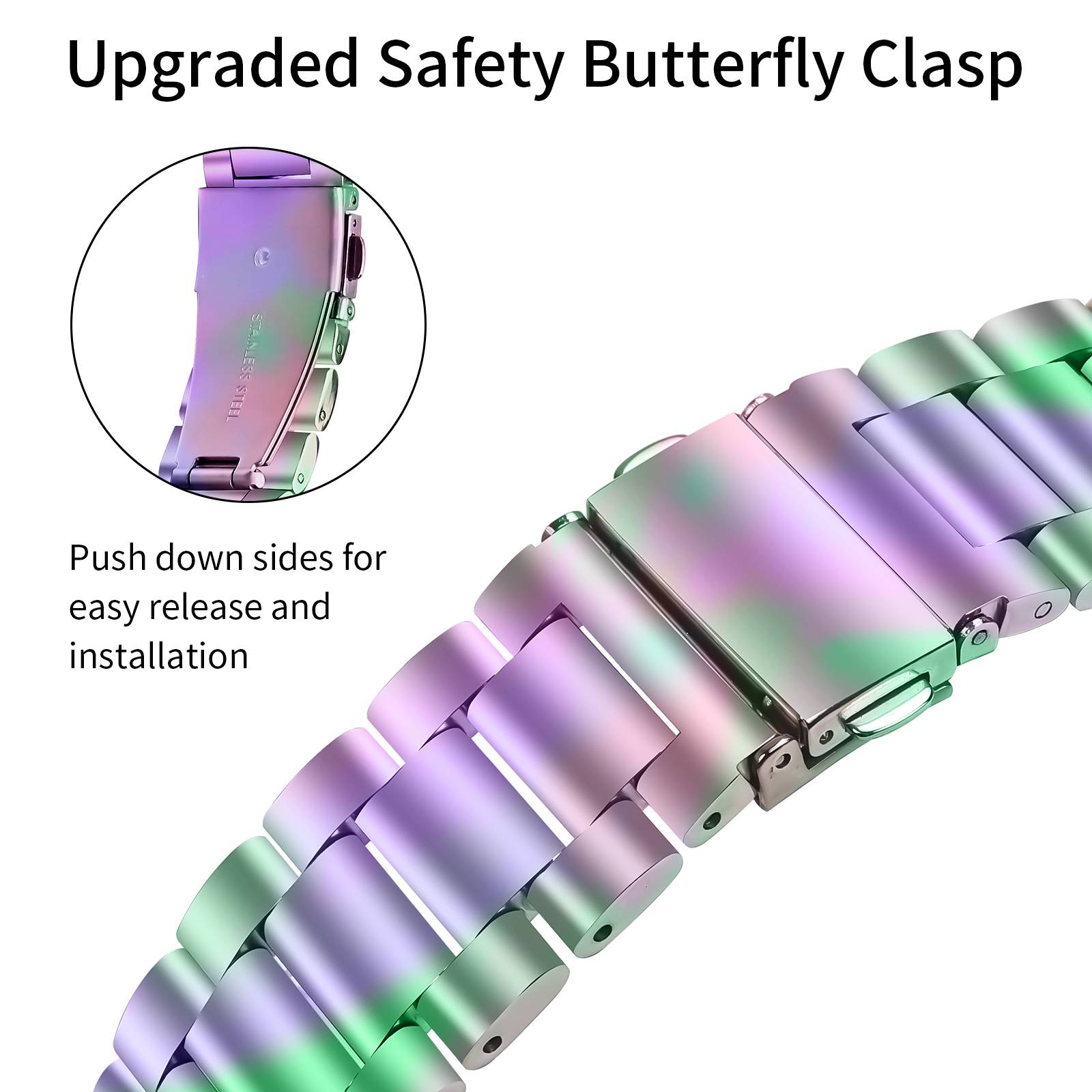 Funkelndes Drei-Perlen-Kronen-Uhrenarmband für Fitbit Versa 3/4/Sense 2