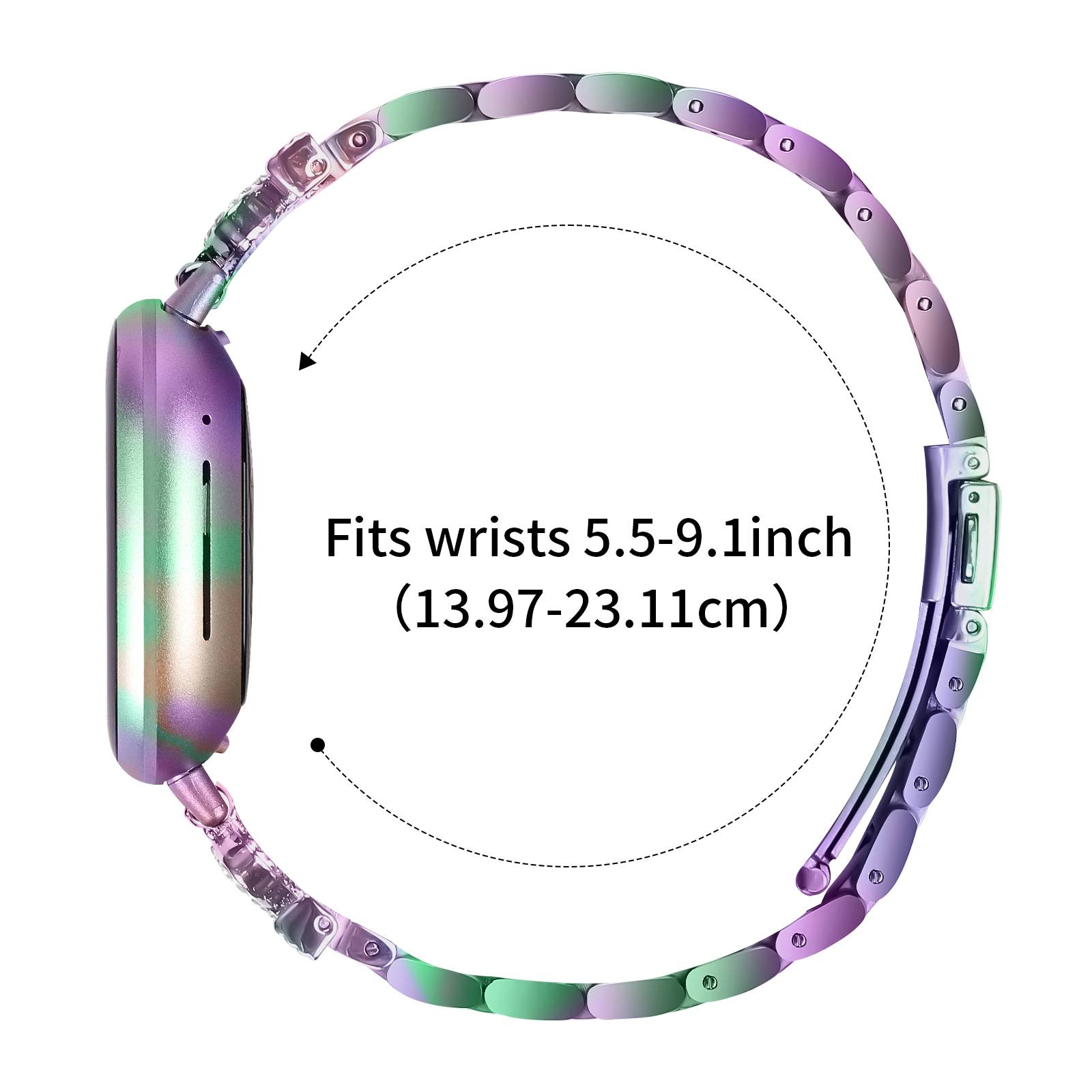 Funkelndes Drei-Perlen-Kronen-Uhrenarmband für Fitbit Versa 3/4/Sense 2