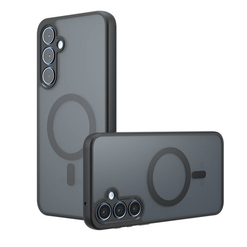 Handyhülle kompatibel mit Samsung Galaxy S24FE, matt schwarz, magnetisch, stoßfest mit Luftkissen, präzise Aussparungen Modell 9