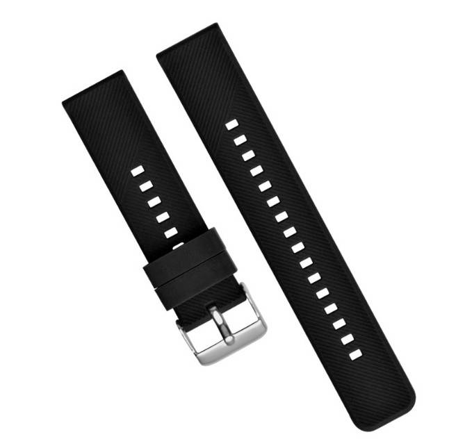 Silikon-Uhrenarmband für Xiaomi und Samsung Smartwatches Black 20 mm