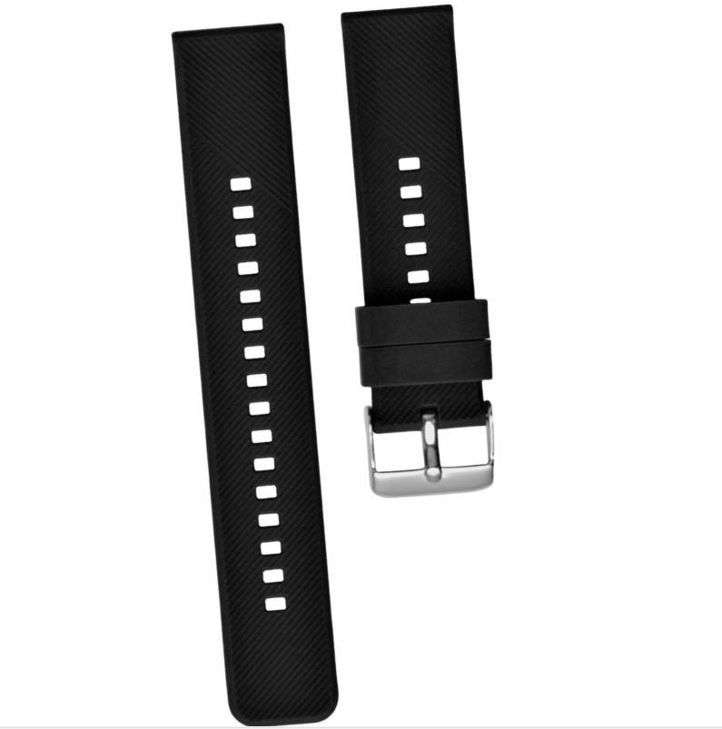 Silikon-Uhrenarmband für Xiaomi und Samsung Smartwatches Black 20 mm