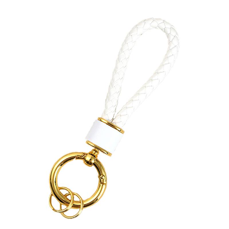 Schlüsselanhänger aus geflochtenem Leder White