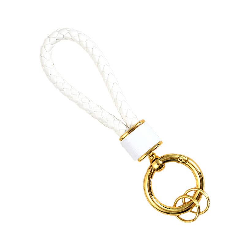 Schlüsselanhänger aus geflochtenem Leder White
