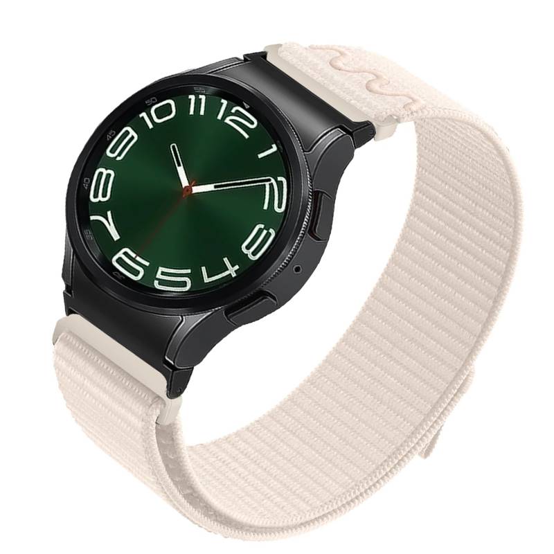 Sternenlichtbeiges Nylon-Uhrenarmband für Samsung Watch 6/5/4