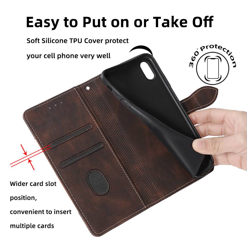 Lederhülle für Redmi Note 14 Pro/Note 14 Pro+ (Global) - Braun