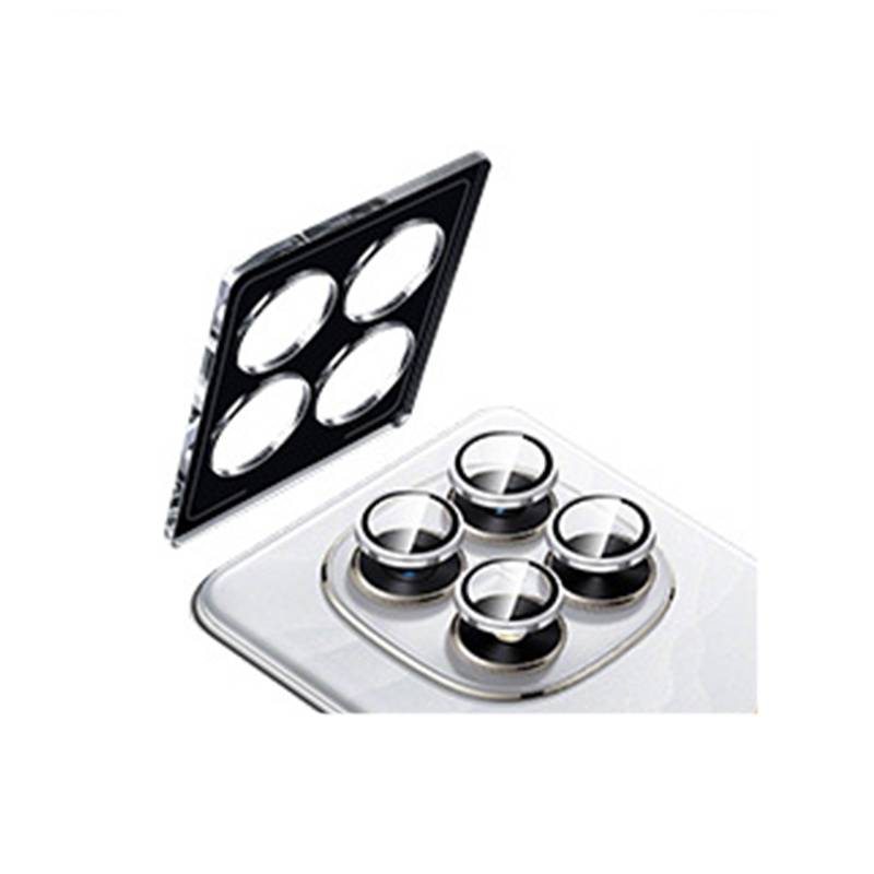 3er Set Kameralinsen-Schutzfolie Silber kompatibel mit Xiaomi 14T Pro – Hochaluminiertes Glas, Kratz-, Staub- und Stoßfest Model 5