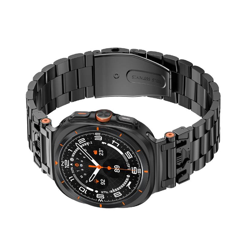 Uhrenarmband aus schwarzem Edelstahl für Samsung Galaxy Watch 7 Ultra