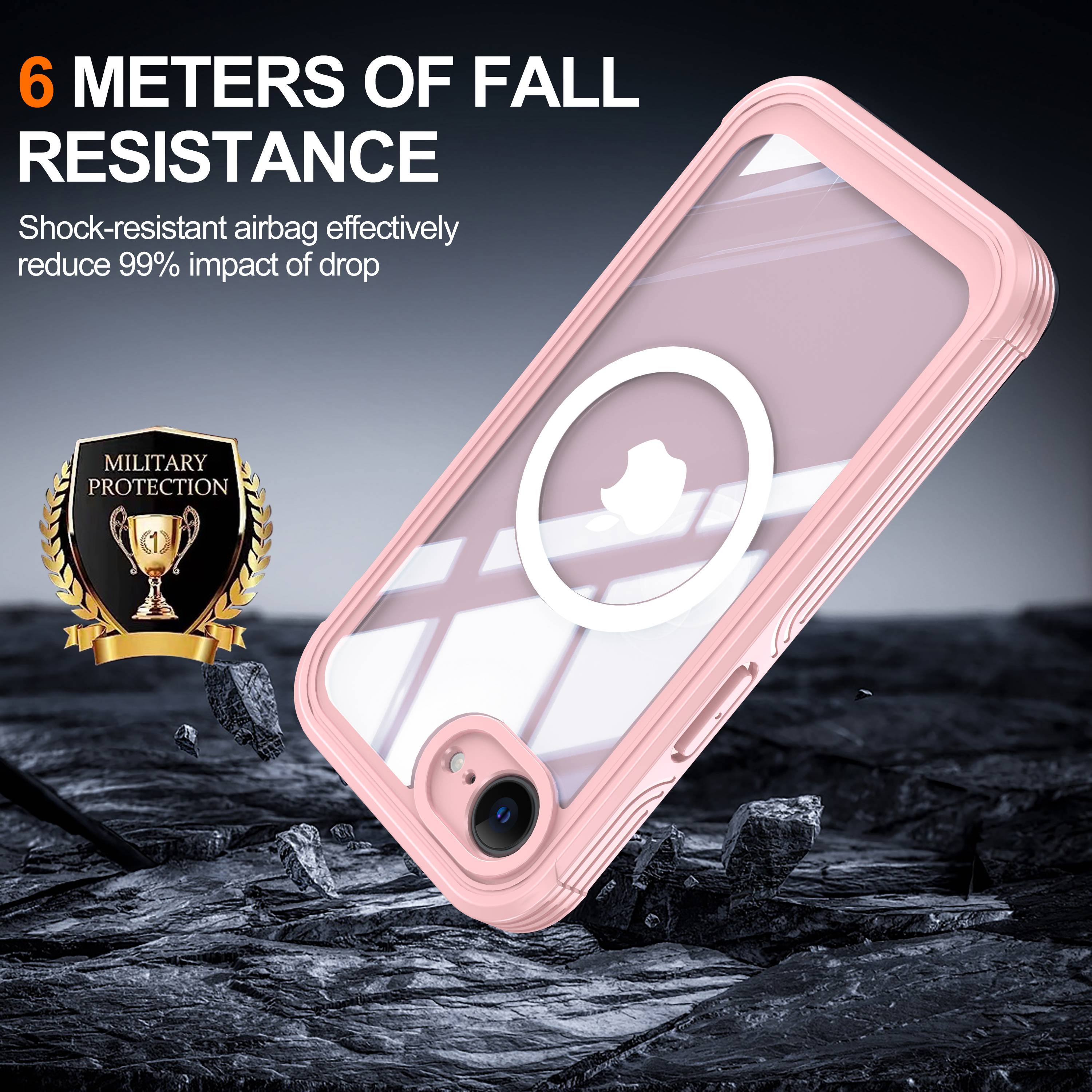 Schutzhülle für iPhone 16E mit magnetischer kabelloser Ladefunktion Pink