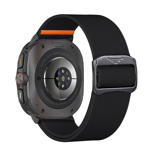 Samsung Watch 7 Ultra Armband - Atmungsaktives Nylon Sportarmband (Schwarz)