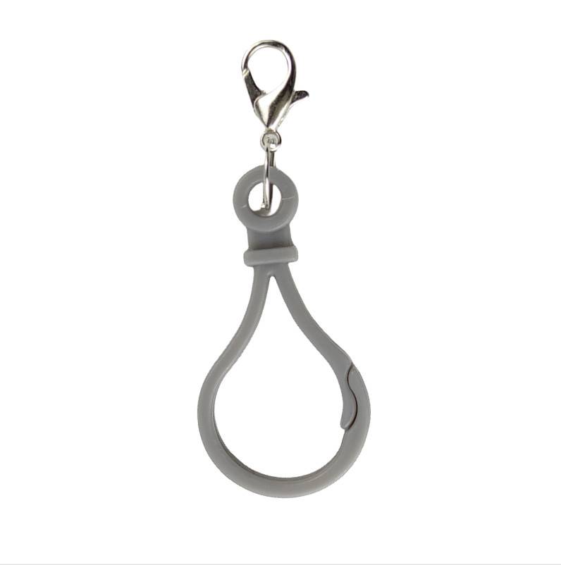 20er-Pack Doppelkreis-Kunststoff-Karabinerhaken Grey