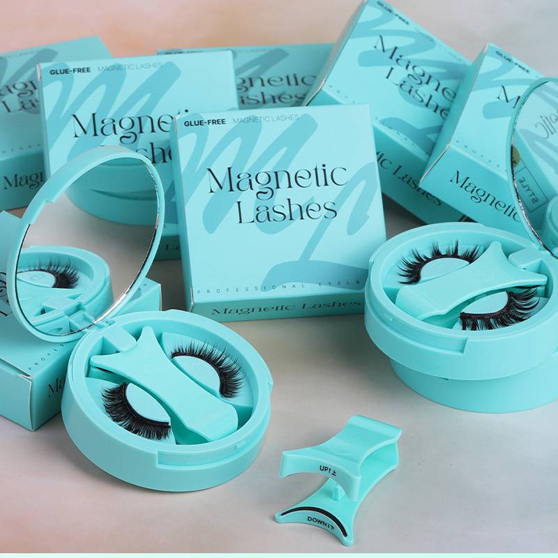 Magnetische Wimpern Set - Mintgrüne Integrierte Box Modell 1