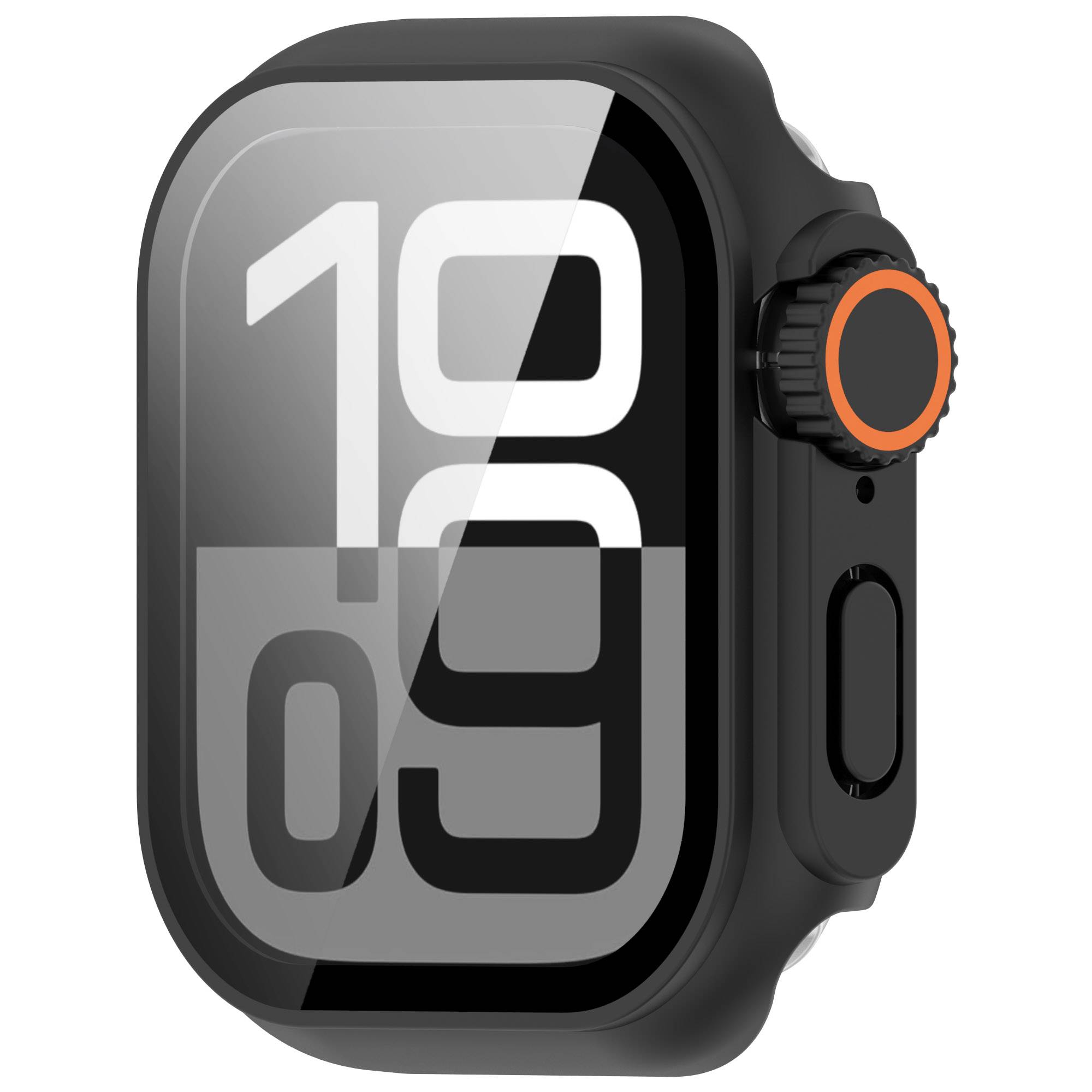 Schutzhülle für Apple Watch – Hart-PC und gehärtetes Glas Black 46 mm