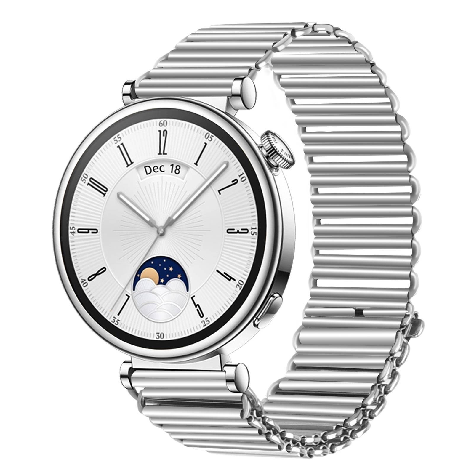 18MM Edelstahl Uhrenarmband für Huawei GT5 Serie Silver