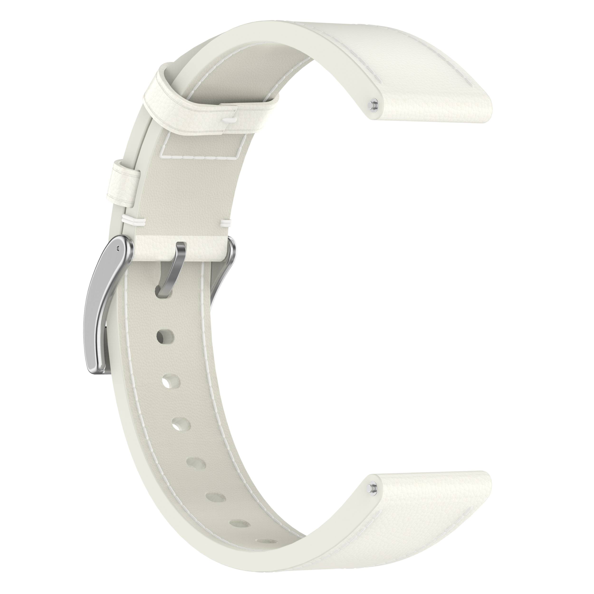 Premium Lederarmband für Huawei & Honor Uhren White 18 mm