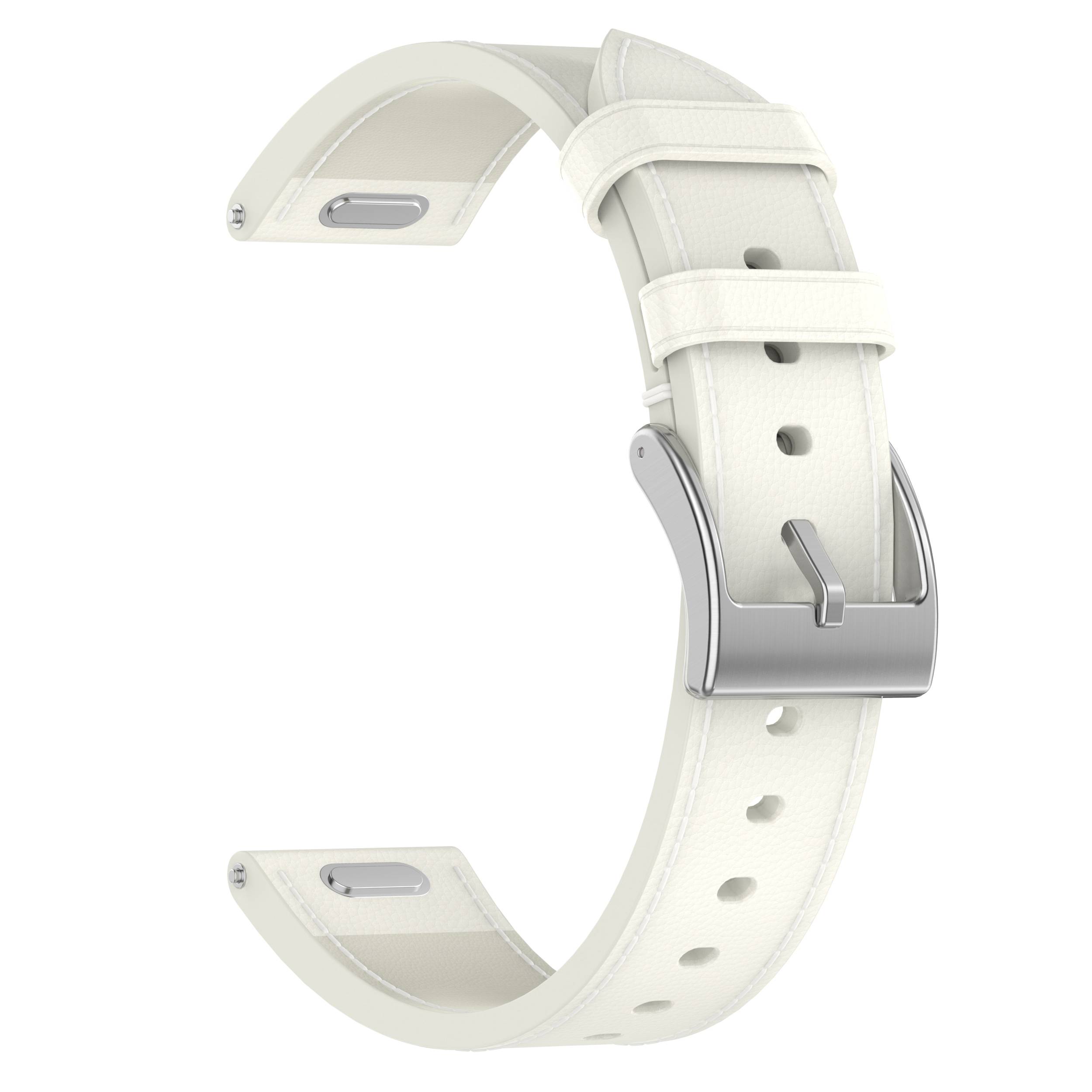 Premium Lederarmband für Huawei & Honor Uhren White 18 mm