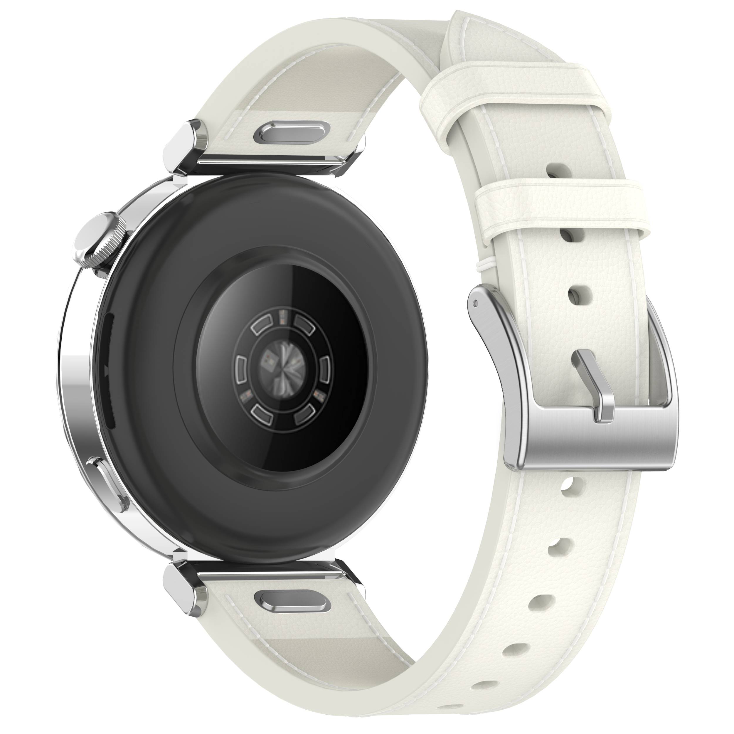 Premium Lederarmband für Huawei & Honor Uhren White 18 mm