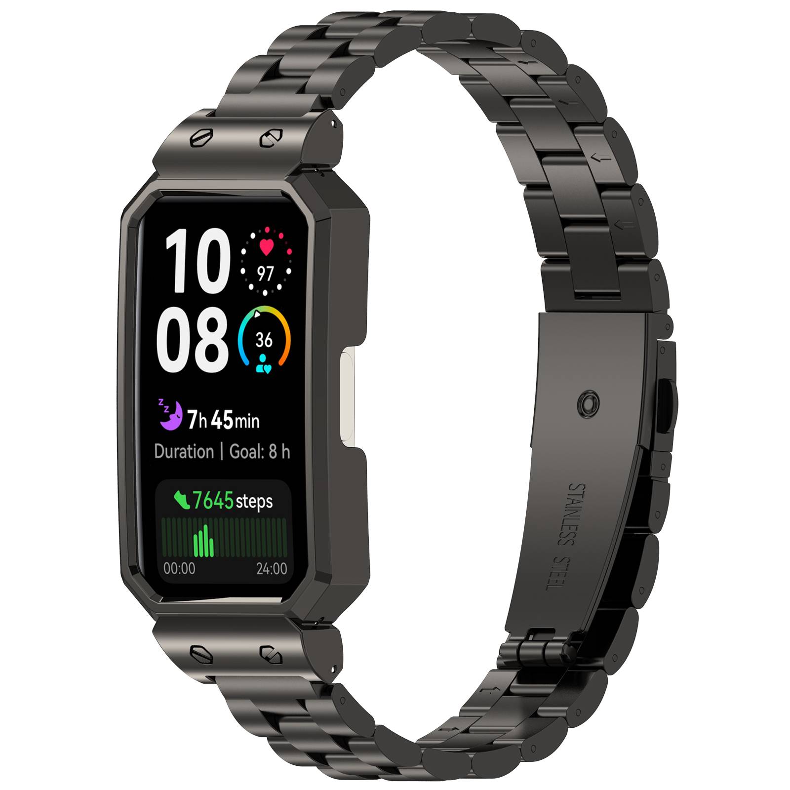 Edelstahlarmband für Huawei Band 10/9/8 Silver