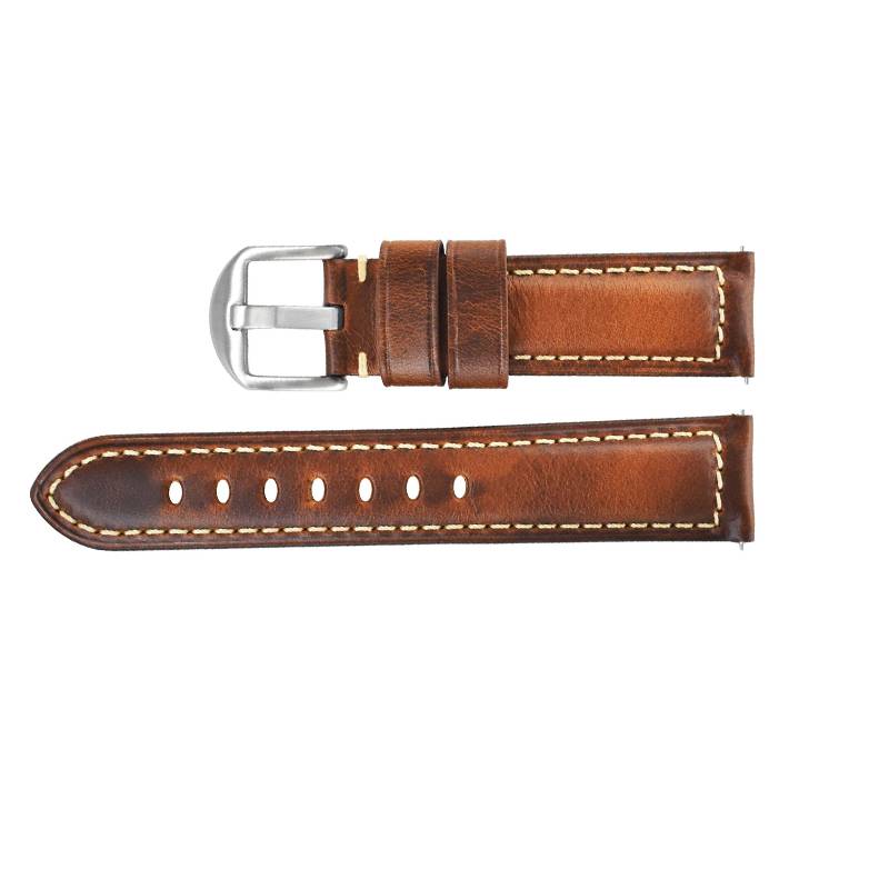 Italienisches Leder Uhrenarmband - Gelbbraun, 22mm