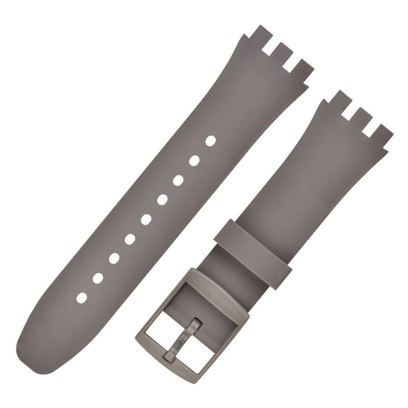 Premium Silikon Swatch Uhrenarmband Ersatz Grey 16 mm