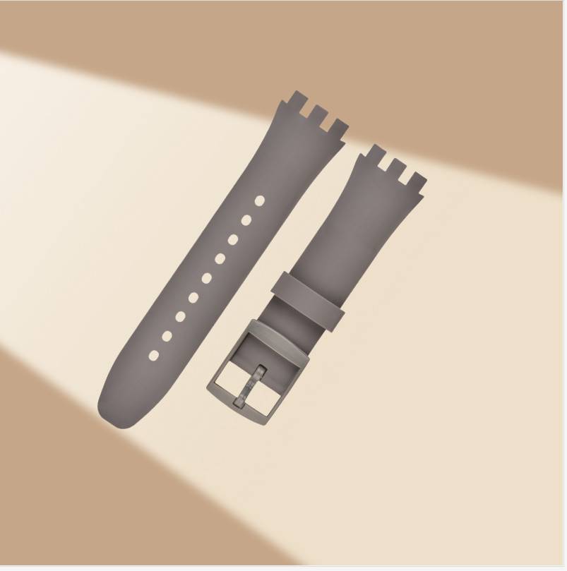Premium Silikon Swatch Uhrenarmband Ersatz Grey 16 mm