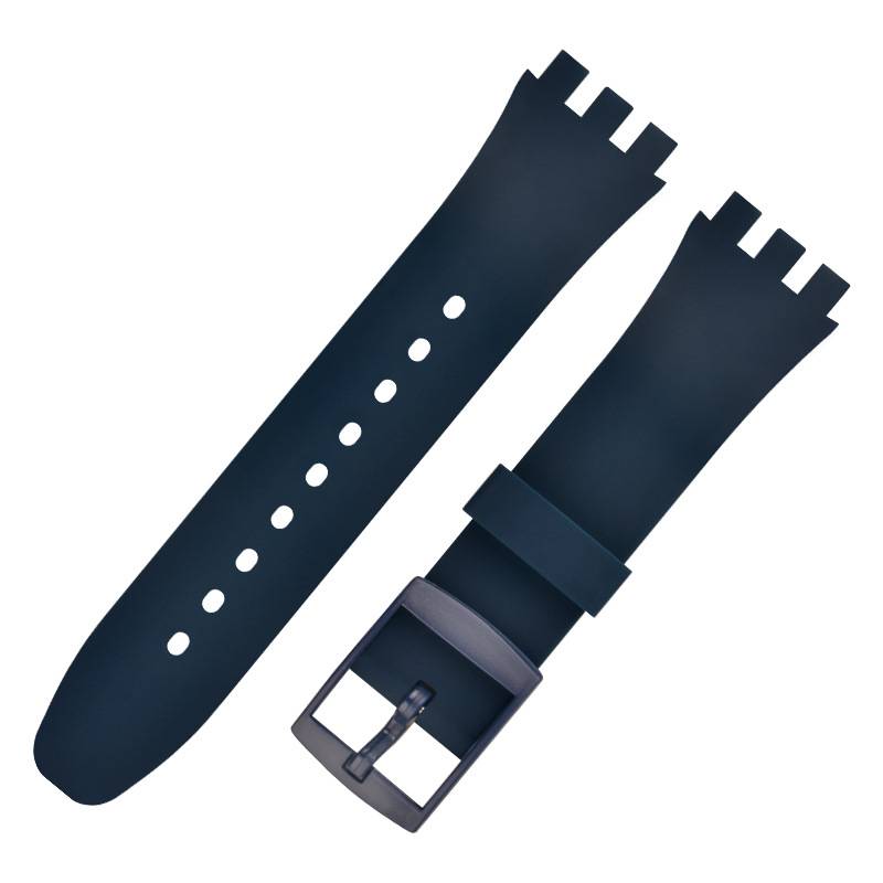 Premium Silikon Swatch Uhrenarmband Ersatz NavyBlue 19 mm