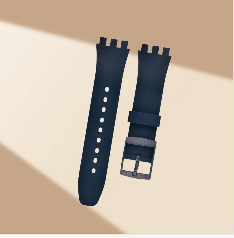 Premium Silikon Swatch Uhrenarmband Ersatz NavyBlue 19 mm