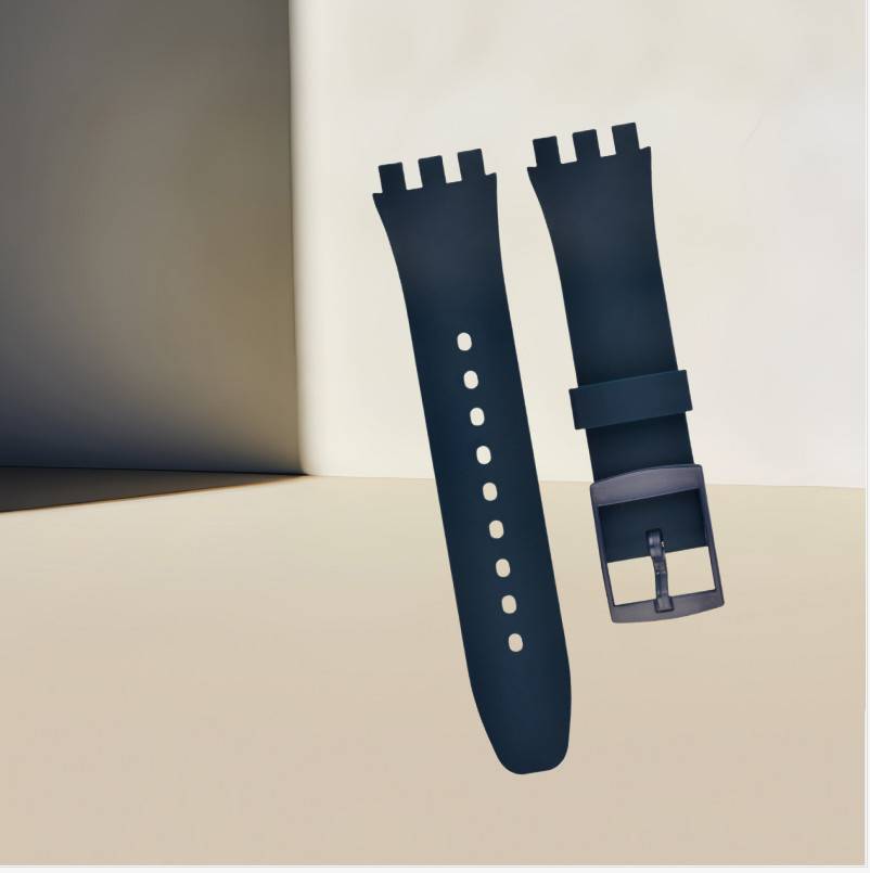 Premium Silikon Swatch Uhrenarmband Ersatz NavyBlue 19 mm