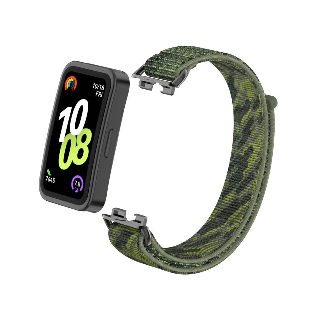 Stylisches Nylonarmband für Huawei Band 10/9/8 mit Metalladaptern Green