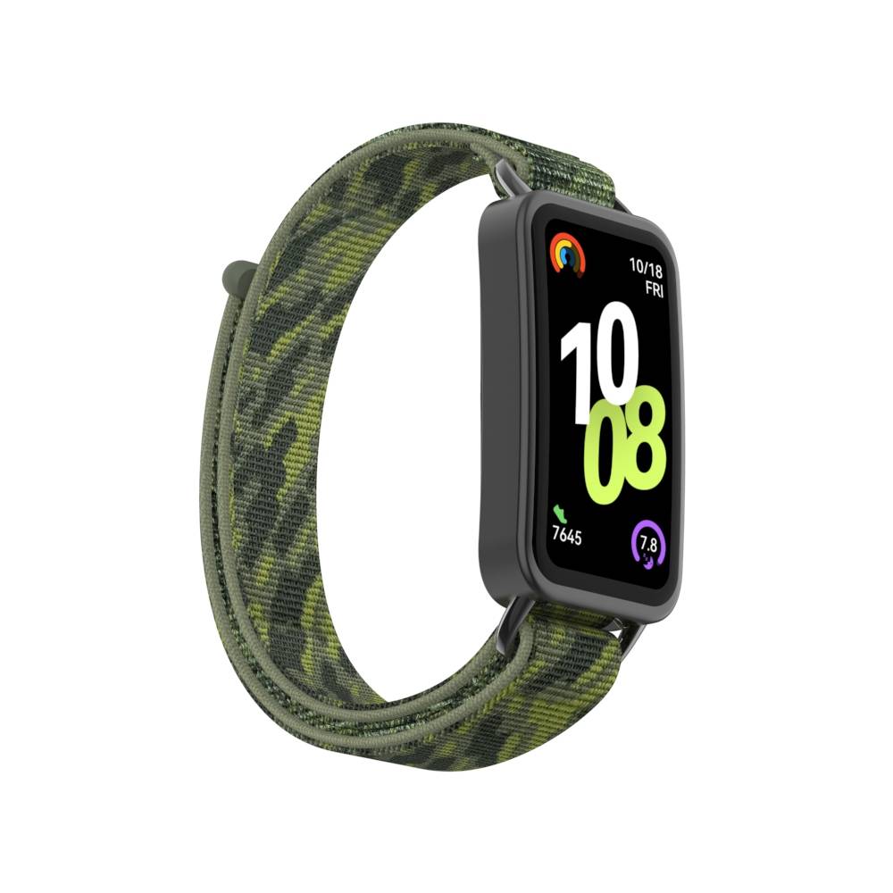 Stylisches Nylonarmband für Huawei Band 10/9/8 mit Metalladaptern Green