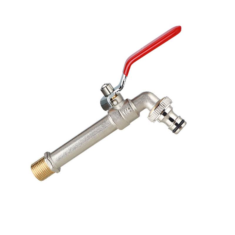 Roter galvanisierter Eisengriff-Außenwasserhahn