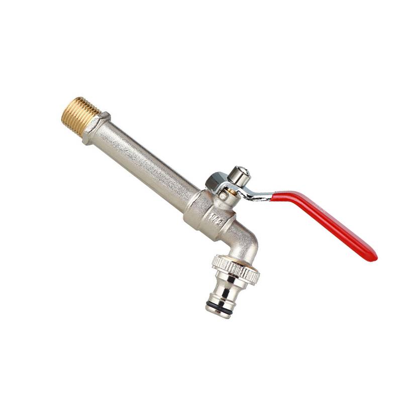 Roter galvanisierter Eisengriff-Außenwasserhahn