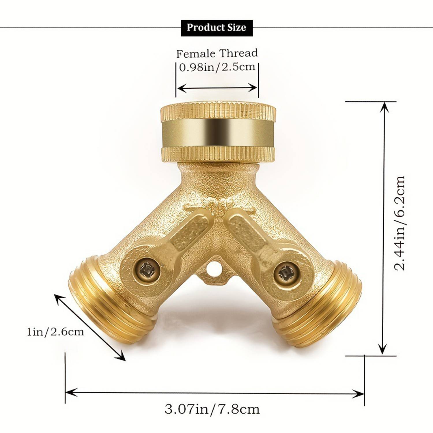 Messing Y-Schlauchverbinder 3/4 Zoll - Gartenschlauchverteiler Modell 2