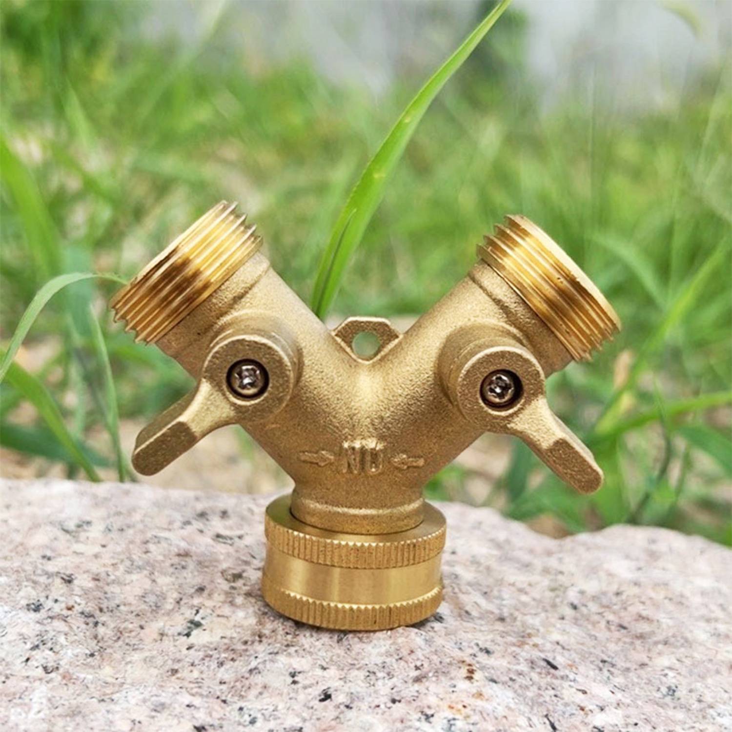 Messing Y-Schlauchverbinder 3/4 Zoll - Gartenschlauchverteiler Modell 2