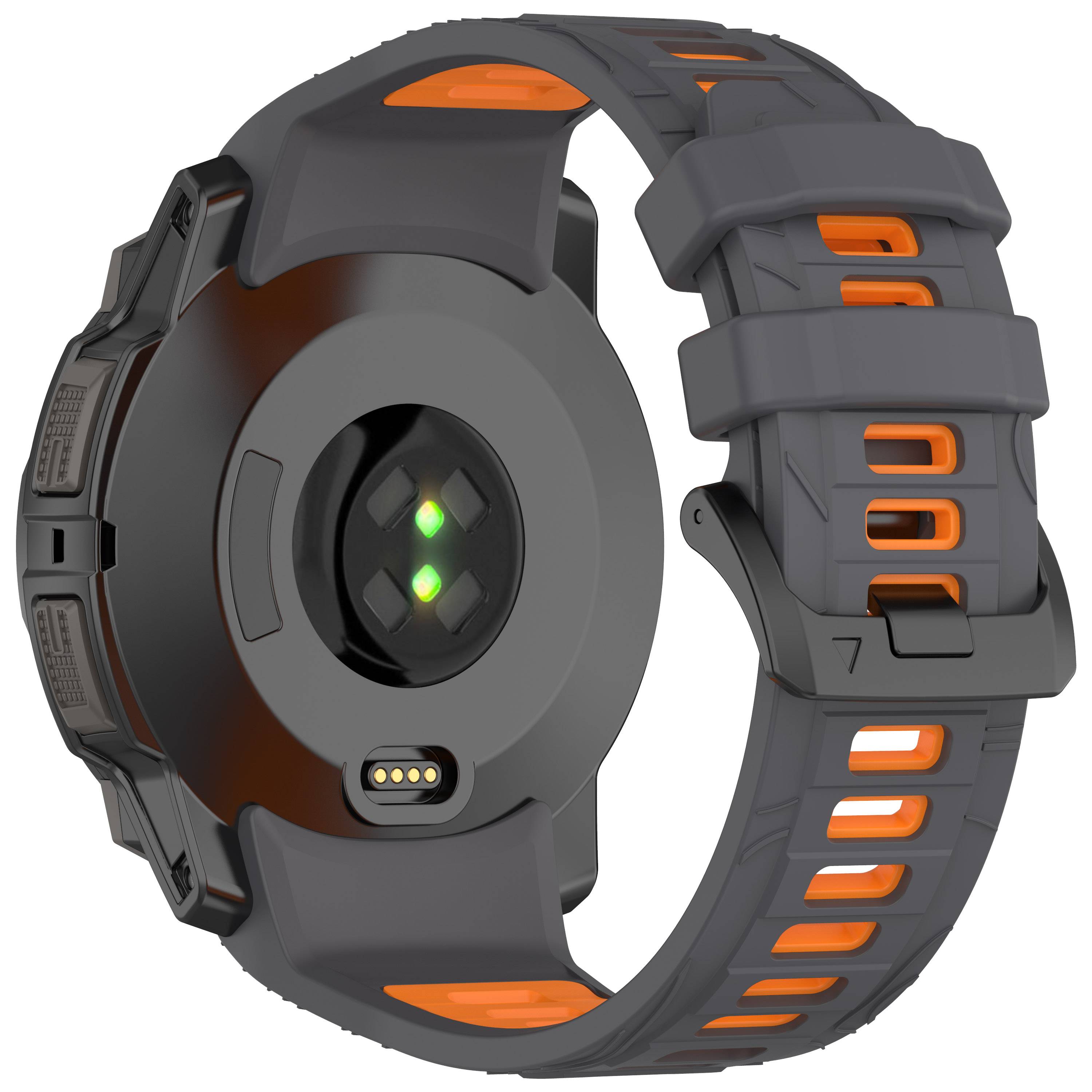Garmin Instinct 3 Zweifarbige Silikon-Uhrenarmband Orange Modell 1