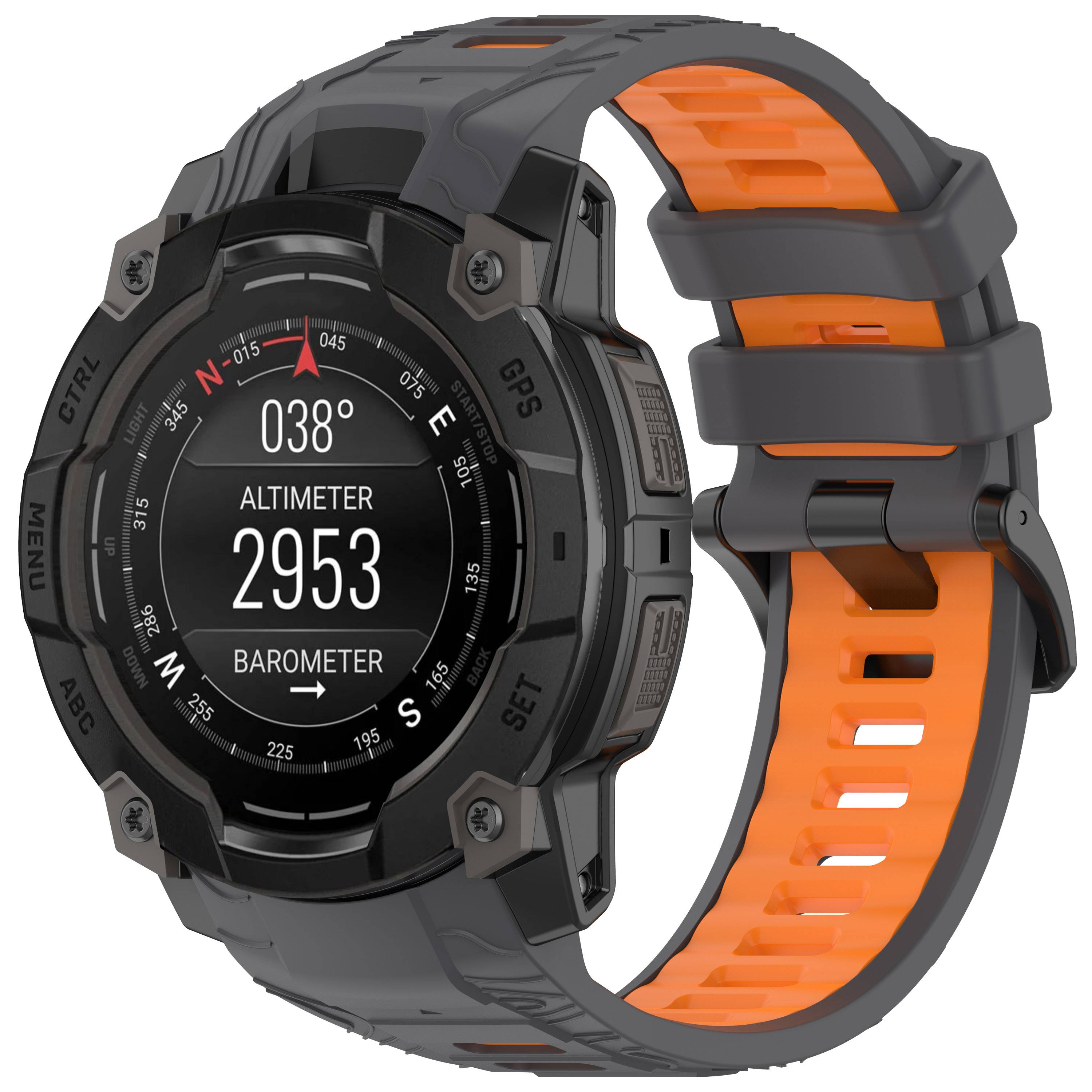 Garmin Instinct 3 Zweifarbige Silikon-Uhrenarmband Orange Modell 2