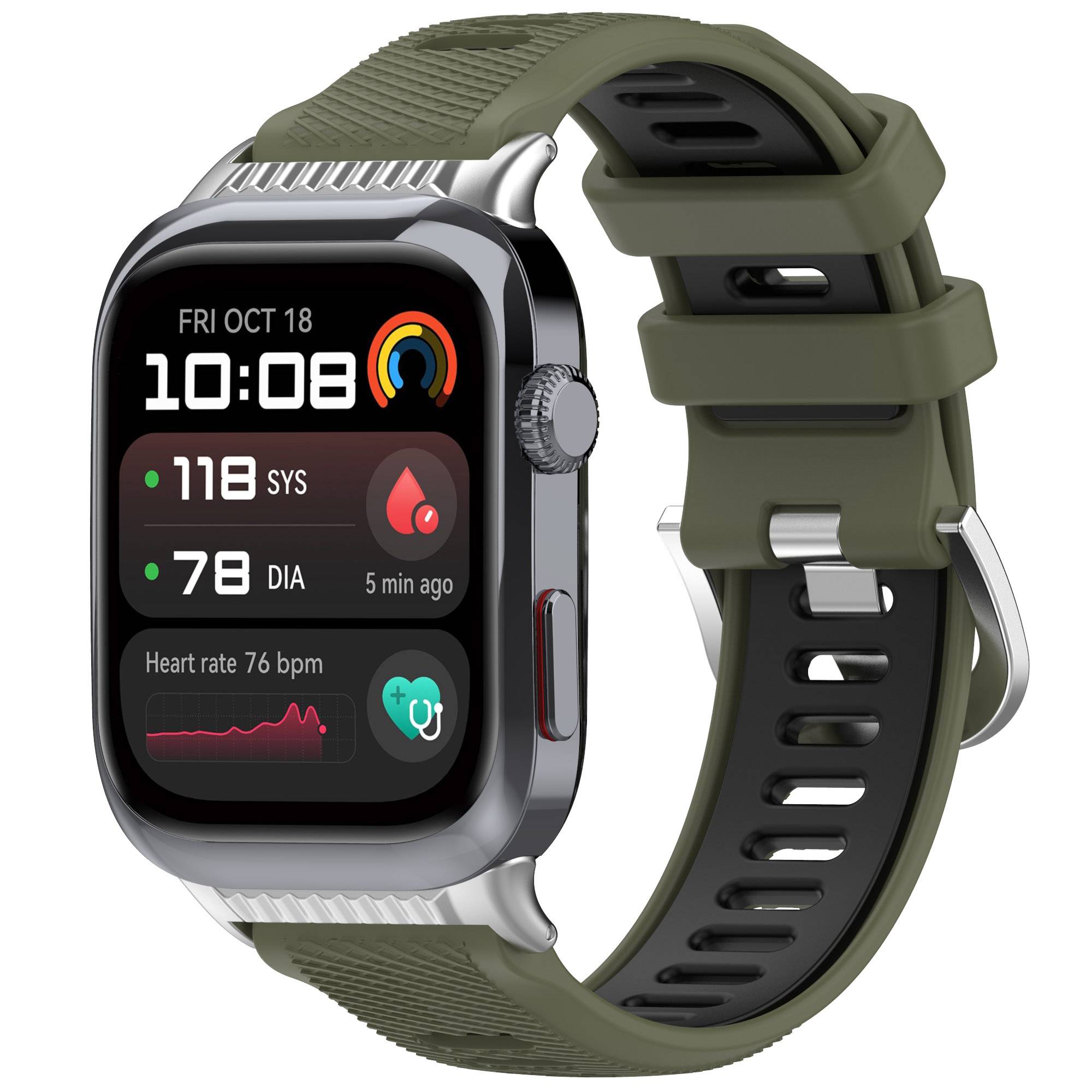 Silikon-Uhrenarmband für Huawei Watch D2 Green+Black