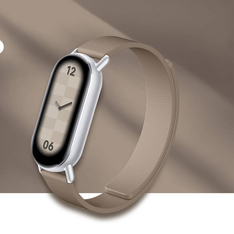 Lederarmband für Xiaomi Band 8/9 - Magnetisch Brown
