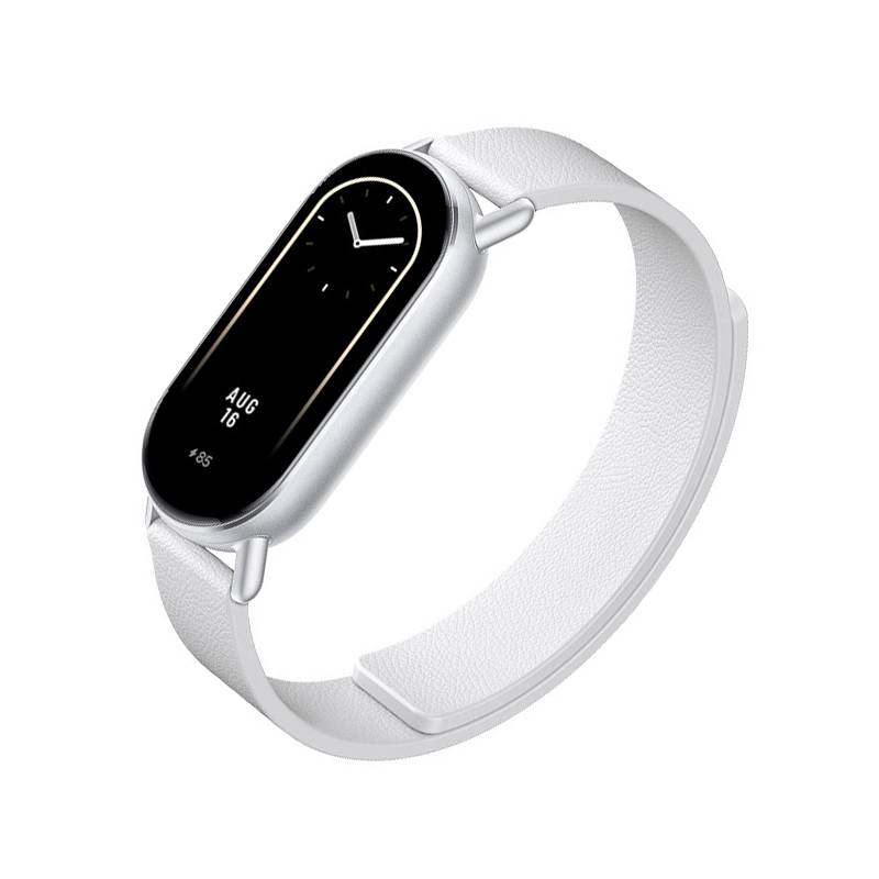 Lederarmband für Xiaomi Band 8/9 - Magnetisch White
