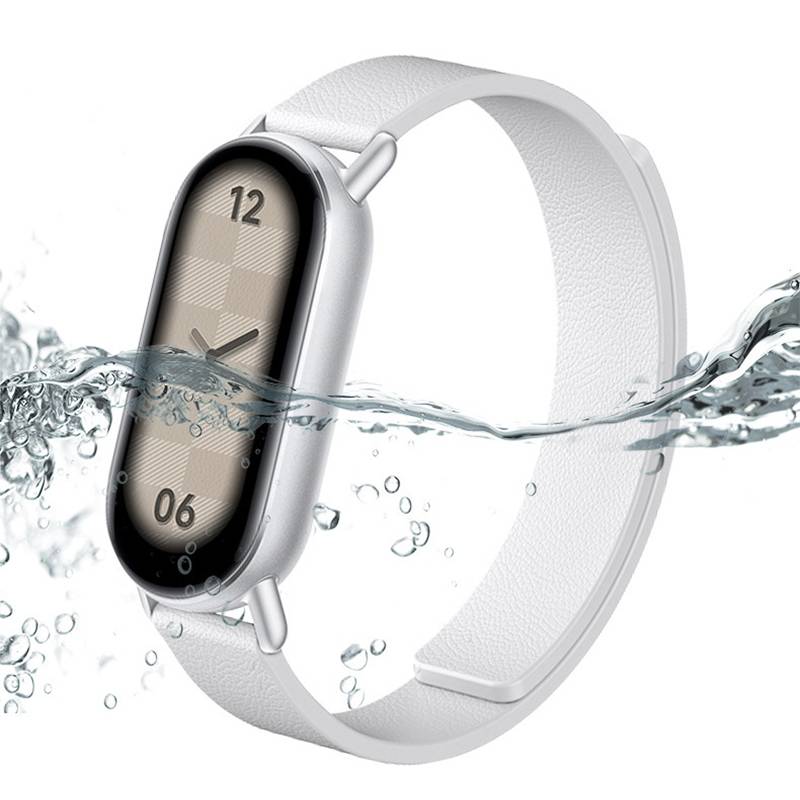 Lederarmband für Xiaomi Band 8/9 - Magnetisch White